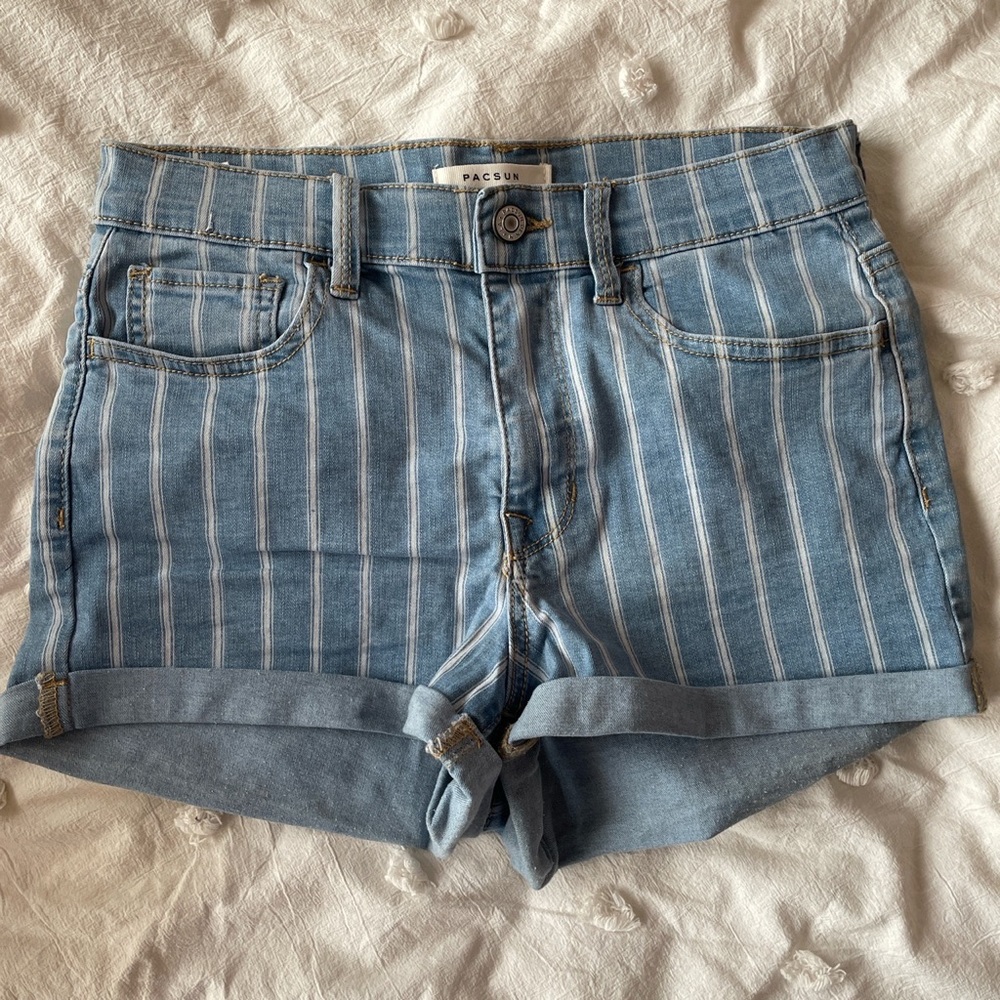 Pacsun Stripped Denim Shorts Size 27